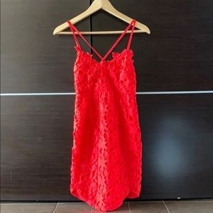 Princess Polly red crochet dress